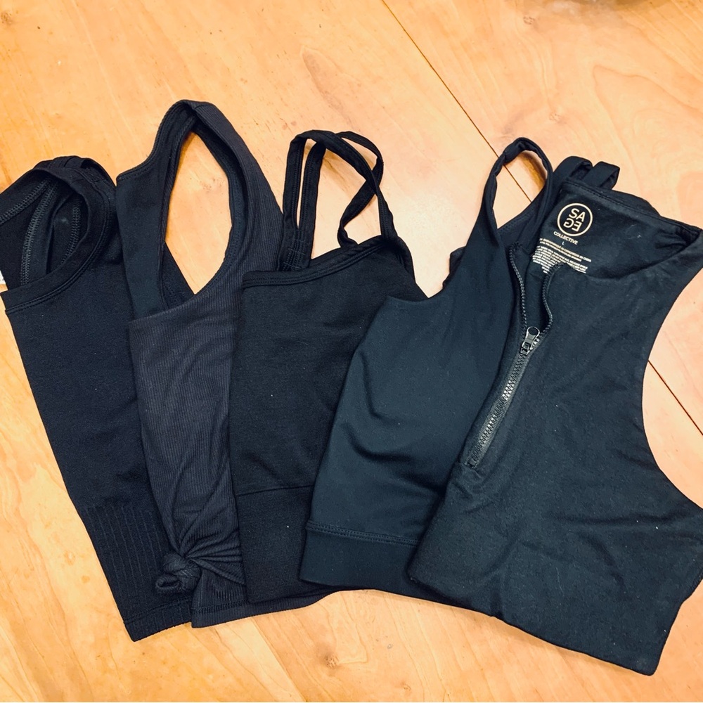 Lot of 5 Cropped Sports Bras